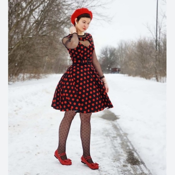 Hell Bunny Dresses & Skirts - NWT Hell Bunny Heart Cutout Polka Dot Dress Size S